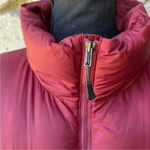 THE NORTH FACE Mens 800 Pro Jacket Large Red Burgundy Goose Down Pertex Quantum - Picture 2 of 9